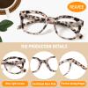 REAVEE 3 Pack Fashion Oversized Reading Glasses for Women, Blue Light Blocking Computer Readers with Spring Hinge (Black/Leopard/Grey Leopard 1.5) view 3