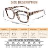 REAVEE 3 Pack Fashion Oversized Reading Glasses for Women, Blue Light Blocking Computer Readers with Spring Hinge (Black/Leopard/Grey Leopard 1.5) view 4