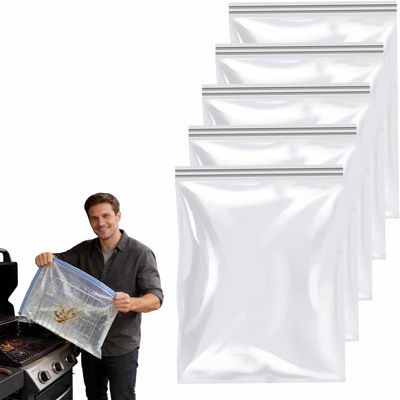 5 Pack Oven Rack Cleaning Bags - 2-in-1 Reusable Leak-Proof Grill Cleaning Bags, Quick No-Scrub Kitchen Clean Accessory for Home Oven Racks & Grill Grates (5pcs)