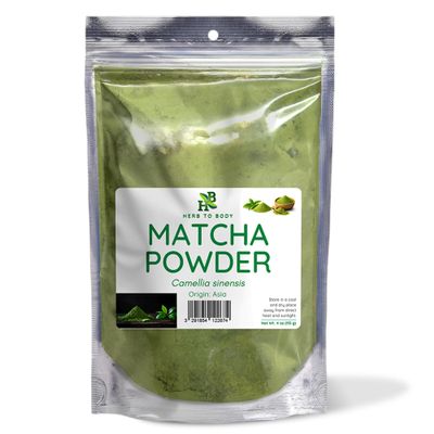 Herb To Body Matcha Powder - Camellia Sinensis, Matcha Green Tea Extract Powder for Latte, Smoothies, Green Matcha Powder for Baking and Culinary Recipes, 4oz