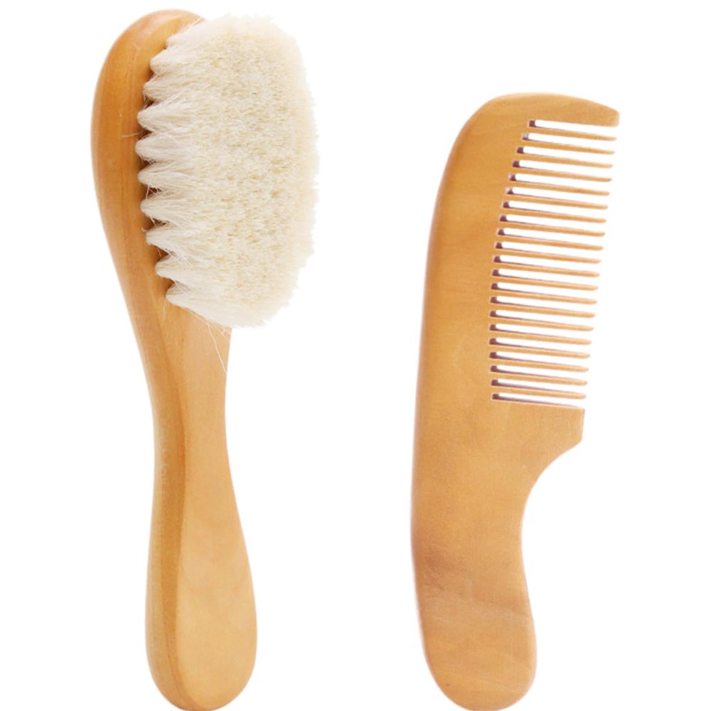 Baby Hair Brush Set for Newborns Mini Wood Baby Brush and Comb Set Soft & Gentle Newborn and Comb Shower GiftBaby Hair for Newborns