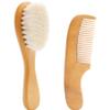 Baby Hair Brush Set for Newborns Mini Wood Baby Brush and Comb Set Soft & Gentle Newborn and Comb Shower GiftBaby Hair for Newborns view 1