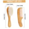 Baby Hair Brush Set for Newborns Mini Wood Baby Brush and Comb Set Soft & Gentle Newborn and Comb Shower GiftBaby Hair for Newborns view 2