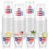 ARQRHTLY 50 Pack Puerto Rico Cups Bulk, 12oz Clear Plastic Disposable Cups with Puerto Rican Flag Design, Reusable Drink Cups for Puerto Rico Party, Family Gatherings, Graduation and Summer Events view 1