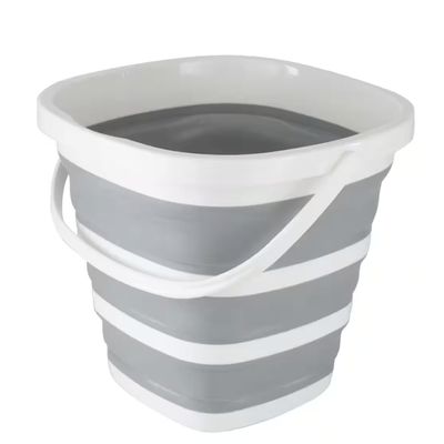 10L White/Grey Collapsible Square Bucket CB89898