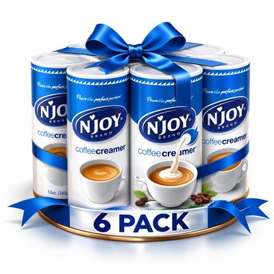 6 Pack N'JOY Coffee Creamer, Original, 12 oz Canister, Bulk Size