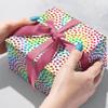 Jillson Roberts Gift Wrap, Holographic Rainbow Hearts, Quarter Ream 208 feet x 24 inches view 2