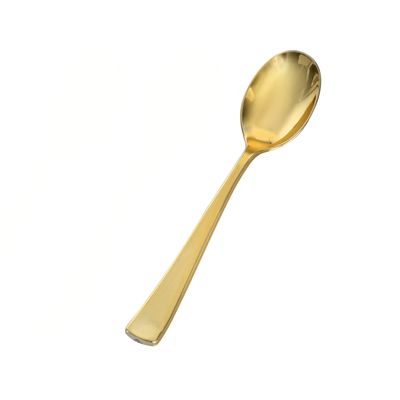 6.25" Extra Heavy Weight Gold Plastic Tea Spoon - 400/Case Gold Spoons