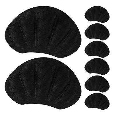 Toyvian Heel Grips Shoe Inserts for Women High Heels 4 Pairs Thin Black Anti-Slip Soft Insole Pads for Blister Prevention and Loose Shoe Fit Adjustment