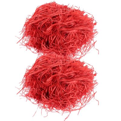 CLISPEED Red Raffia Decorative Shredded Material 120g 2pcs Crinkle Cut Silk Fillers for Box Wrapping Wedding Supplies