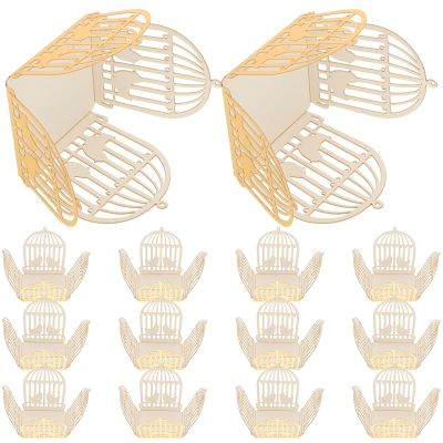 Healeved 50pcs Decorative Chocolate Wrapping Paper Truffle Chocolate Wrappers Candy Packaging Box for Wedding Party Celebration with Hollow Love Bird Cage Design