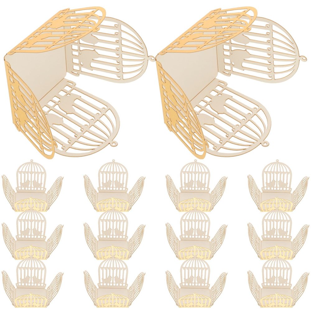 Healeved 50pcs Decorative Chocolate Wrapping Paper Truffle Chocolate Wrappers Candy Packaging Box for Wedding Party Celebration with Hollow Love Bird Cage Design