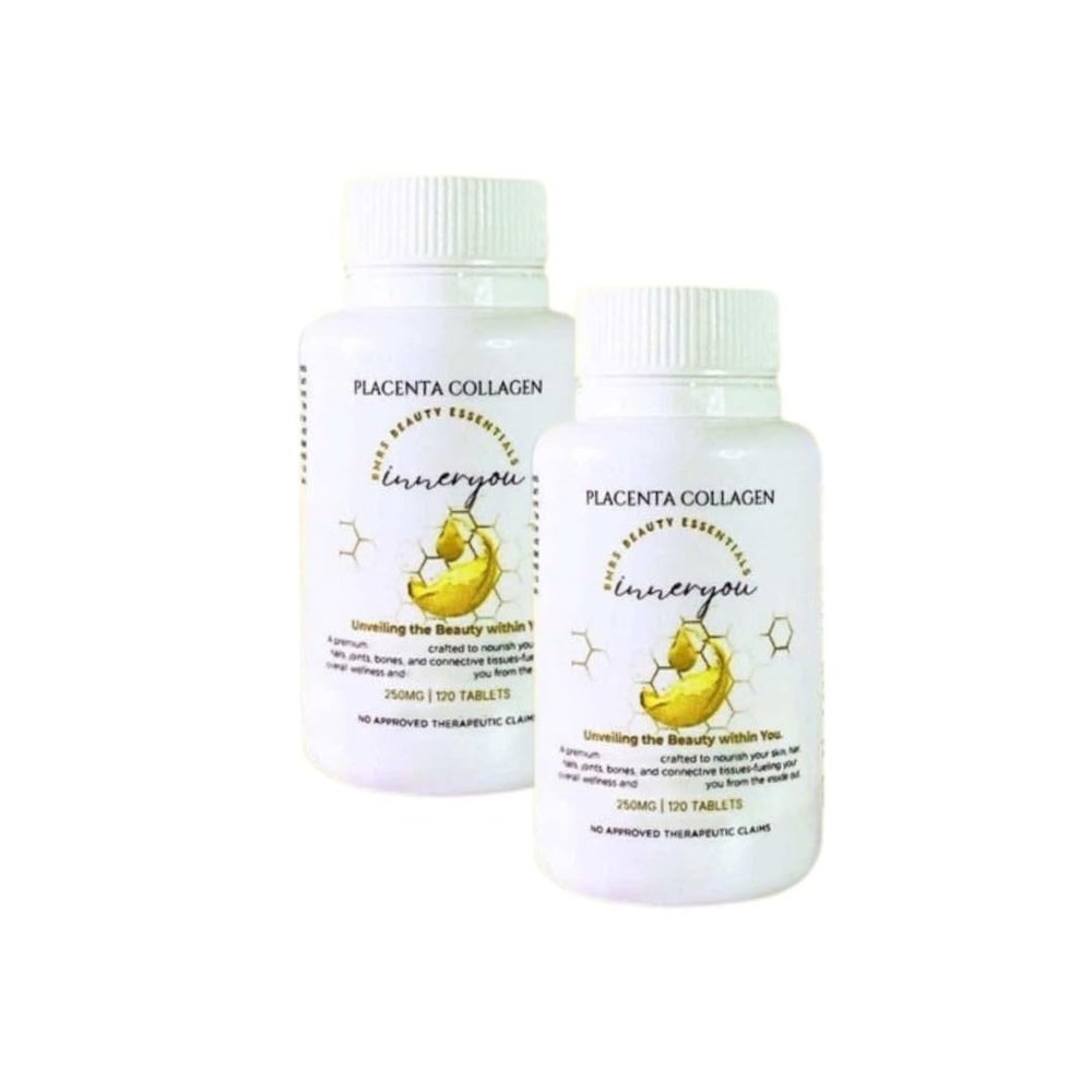 2 Bottles BMRS Beauty Essentials Inner You Placenta Collagen - 250mg, 120 Tablets