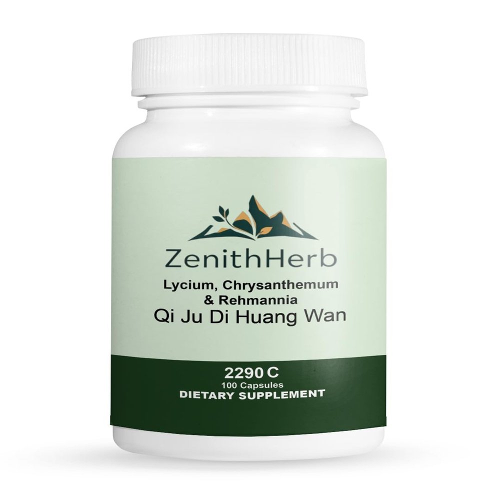 ZenithHerb-Qi Ju Di Huang Wan/Lycium Chrysanthemum & Rehmannia, Herbal Supplement, 100 Capsules/Bottle, 2 Bottles