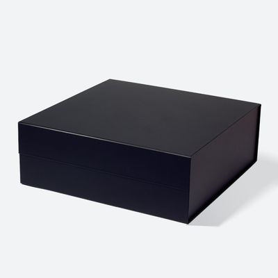 Geoto 14x14x5in | 35.535.512.7cm. AL Square Luxury Rigid Foldable Magnetic Closure Collapsible Gift Packaging Boxes (Black)