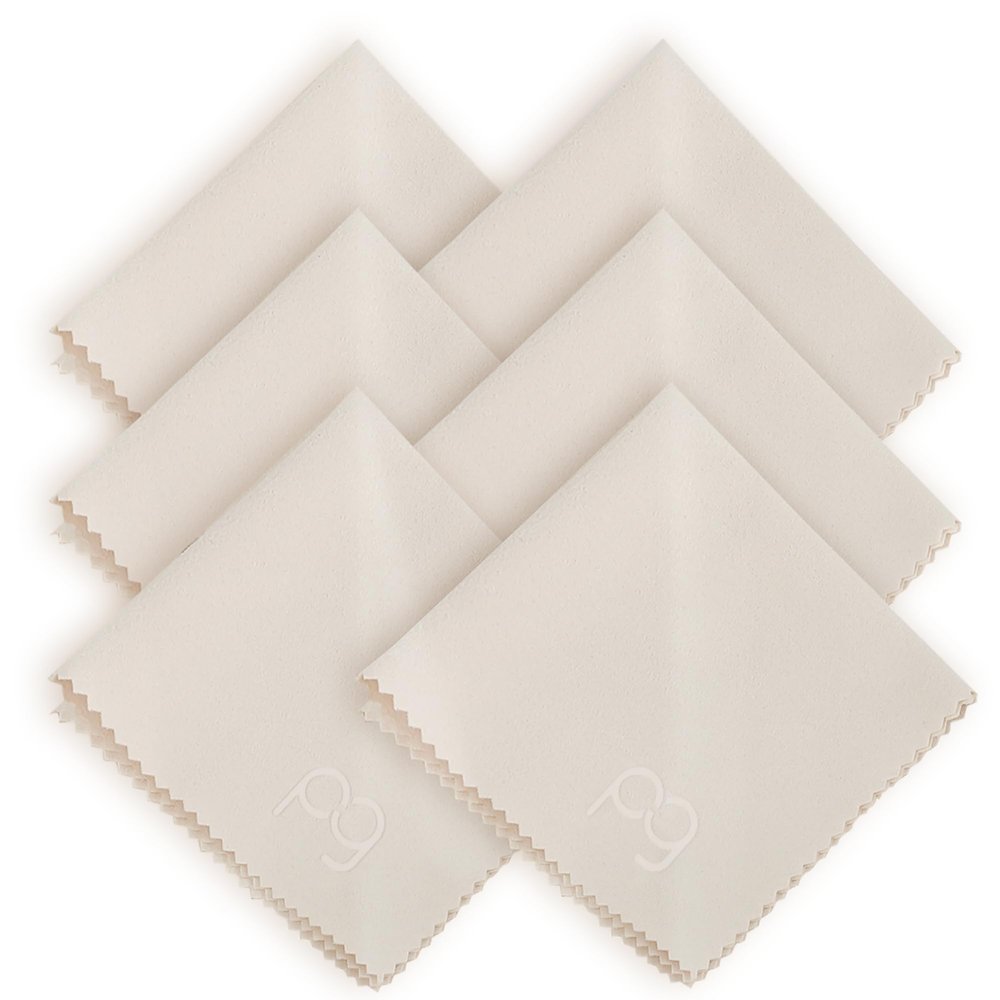 6 Pack Microfiber Cleaning Cloth for Glasses - Ultra Soft Lens Cleaning Cloth for Eyeglasses, Sunglasses, Camera Lenses, Screens, iPhone, iPad - Lint-Free & Scratch-Free