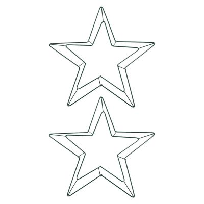 2 Pcs Iron Floral Wreath Artificial Flower Wire Frames DIY Craft Star Shaped Ring Garland Form Wall Decor