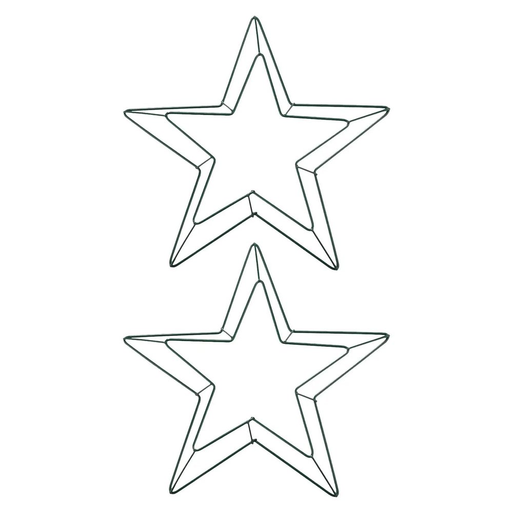 2 Pcs Iron Floral Wreath Artificial Flower Wire Frames DIY Craft Star Shaped Ring Garland Form Wall Decor