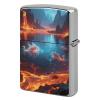 Magic Lava Lake Lighter Case Metal Double-Sided Graffiti Lighter Cover Lighters Protective Sleeve for Women Men Standard Lighters view 1
