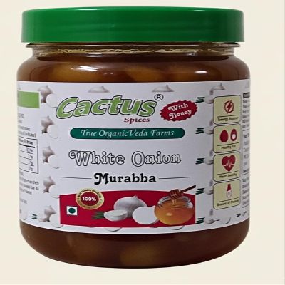 CACTUS SPICES | Homemade White Onion Murabba (Safed Pyaaz Murabba) with Raw Forest Honey | 800 g (28.2 oz)