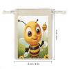 FekiLoot Honey Bee Sachet Bag 8pcs Drawstring Bag Cotton Linen Gift Pouch Muslin Bag Reusable Jewelry Pouches Small Burlap Gift Bags for Filling Spice Jewellery Wedding view 2