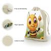 FekiLoot Honey Bee Sachet Bag 8pcs Drawstring Bag Cotton Linen Gift Pouch Muslin Bag Reusable Jewelry Pouches Small Burlap Gift Bags for Filling Spice Jewellery Wedding view 3