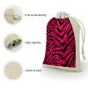 FekiLoot Zebra Tiger Leopard Pink Sachet Bag 8pcs Drawstring Bag Cotton Linen Gift Pouch Muslin Bag Reusable Jewelry Pouches Small Burlap Gift Bags for Filling Spice Jewellery Wedding view 3