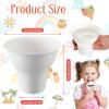 FoldTier 200 Pcs Summer Snow Cone Cups 12 oz Paper Cone Cups White Disposable Leakproof Snack Ice Cream Bowls for Water Kids Party Cookout Commercial Shaved Ice Food Service, 3.94 x 3.35 Inches view 2