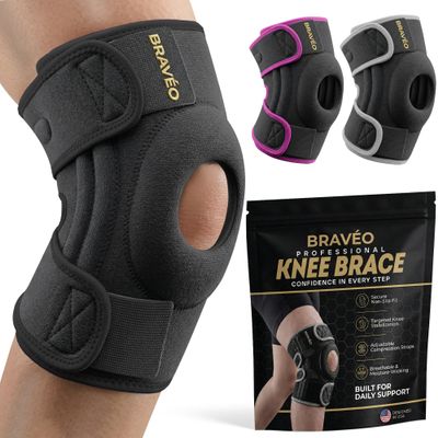 Knee Brace for Women & Men - Adjustable Patella Support & Side Stabilizers