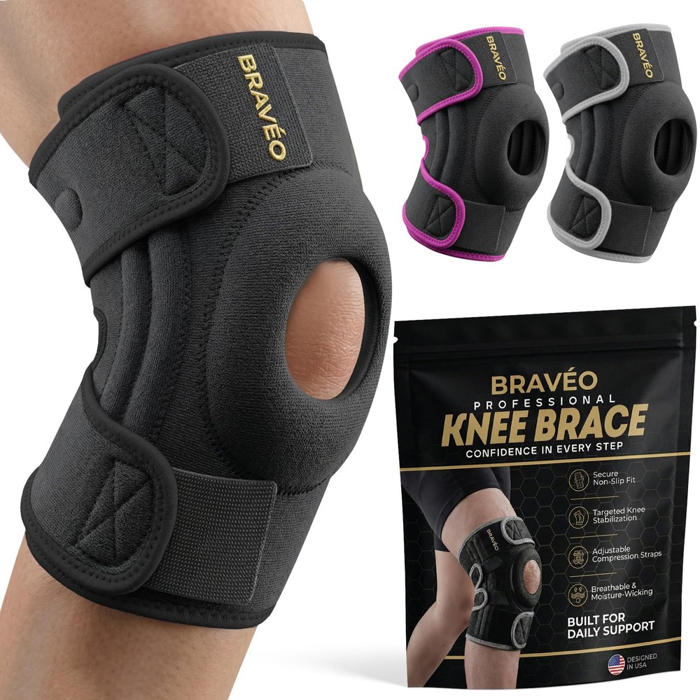 Knee Brace for Women & Men - Adjustable Patella Support & Side Stabilizers