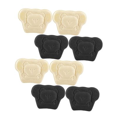 YOSADIER 4 Pairs Replaceable Heel Cushion Inserts for Women Shoes Wear-Resistant Anti-wear Heel Protectors with Bear Design Thin Comfortable for Sports Preventing Blisters and Slipping