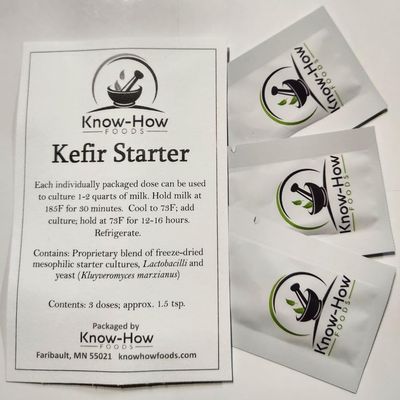 Kefir Starter (3 pack) - create a naturally foamy kefir beverage, very similar to traditional grain-fermented varieties