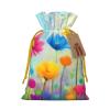 Fuzquwun Spring Flower Seasonal Pattern Christmas Linen Gift Bag With Drawstrings Treat Bag Goody Present Bags For Christmas Party Favor view 1