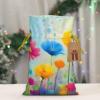Fuzquwun Spring Flower Seasonal Pattern Christmas Linen Gift Bag With Drawstrings Treat Bag Goody Present Bags For Christmas Party Favor view 4