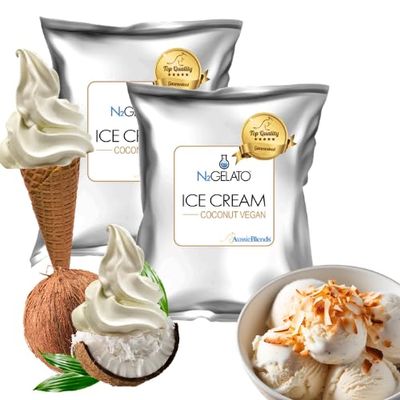 AussieBlends Coconut Vegan Ice Cream Mix For Soft Serve Ice Cream, Gelato, Rolled Ice Cream, Liquid Nitrogen Ice Cream Base & More, Plant-Based, 2-Pack, Imported