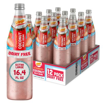 De Mi Pais Strawberry Coconut Milk Drink |Glass Jar 16.4 fl oz Each|12-Pack