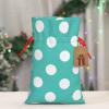 Fuzquwun Teal Turquoise And White Polka Dot Pattern Christmas Linen Gift Bag With Drawstrings Treat Bag Goody Present Bags For Christmas Party Favor view 4