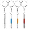 4Pcs Mini Portable Screwdrivers for Glasses, 3-in-1 Keyring Eye Glass Screwdriver Kits Flat Head Phillips Hex Handy Tiny Screw Drivers for Eyeglasses Glass Frame Spectacle Repair,4 Colors view 1