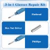 4Pcs Mini Portable Screwdrivers for Glasses, 3-in-1 Keyring Eye Glass Screwdriver Kits Flat Head Phillips Hex Handy Tiny Screw Drivers for Eyeglasses Glass Frame Spectacle Repair,4 Colors view 3