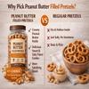 Peanut Butter Filled Pretzel Nuggets, Crunchy Snacks with Creamy Center, Resealable Family Size Jar, Bulk Sweet & Salty for Parties, Office & Home, 55 Oz view 3