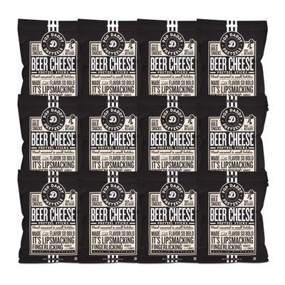 Pop Daddy Flavored Pretzels Sticks, Beer Cheese Flavor, 3oz Gourmet Pretzels Snacks, 12 Pack
