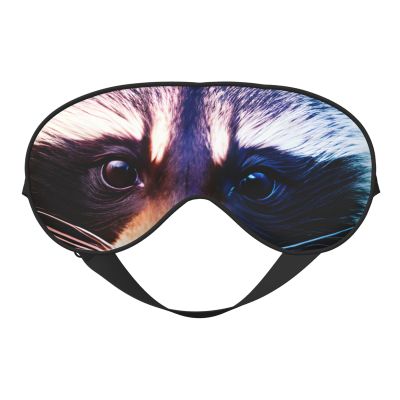 Cute Raccoon Print Sleep Mask,Soft Eye Mask with Adjustable Strap for Sleeping, Travel and Relaxation