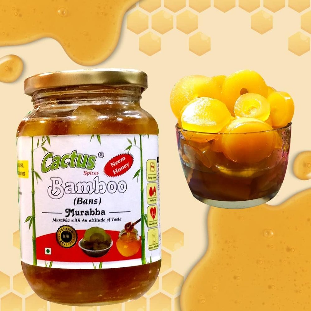 CACTUS SPICES | Homemade Bamboo (Bans) Murabba with Neem Honey | Traditional Sweet Preserve | 450 g (15.9 oz)