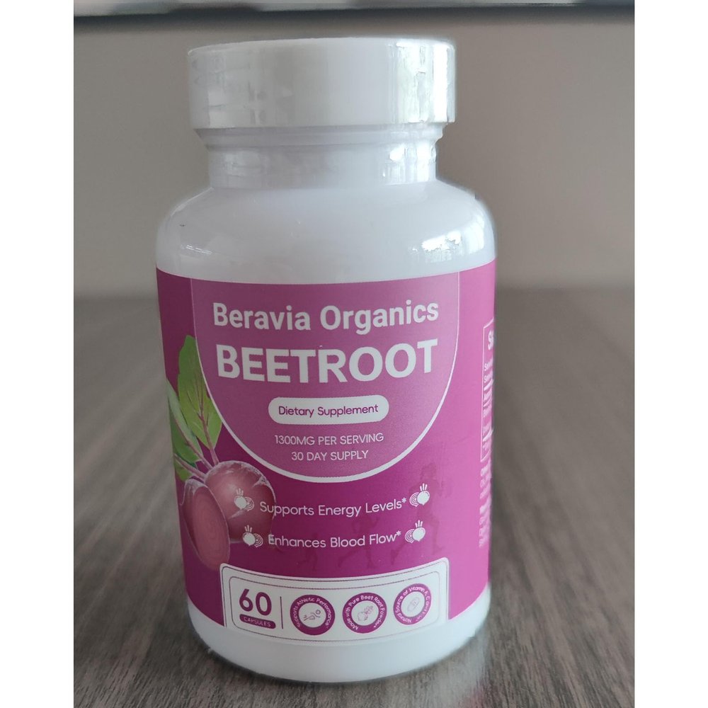 Beravia Organics Beet Root Capsules, Supports Oxygen Transport & Nutrient Delivery, Vegan, Non-GMO, Natural Green Supplement (1pcs)