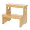 Aiowhy Two Step Stool for Adults and Kids, 450lbs Heavy Duty Step Stool, Bamboo Step Stool for High Beds, Portable Helper Step Stairs for Kids, for Kitchen, Bathroom, RV, Bedside Step Stool, Natural view 1