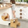 Aiowhy Two Step Stool for Adults and Kids, 450lbs Heavy Duty Step Stool, Bamboo Step Stool for High Beds, Portable Helper Step Stairs for Kids, for Kitchen, Bathroom, RV, Bedside Step Stool, Natural view 3