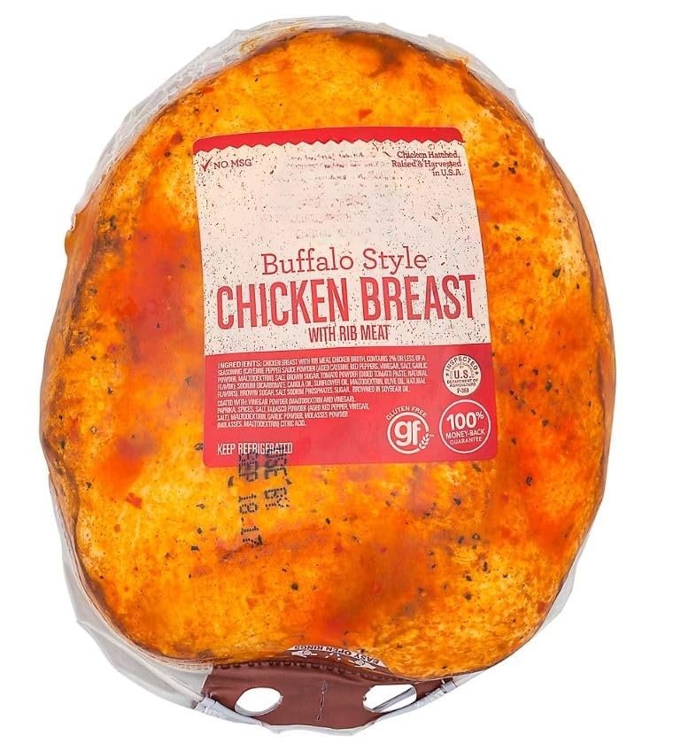 Buffalo-Style Chicken Breast, No artificial preservatives, colors or flavors , No fillers or extenders , Fully cooked, Proudly offering a variety of bold and delicious flavors, made with premium whole muscle meats, hand-trimmed and hand-seasoned to p
