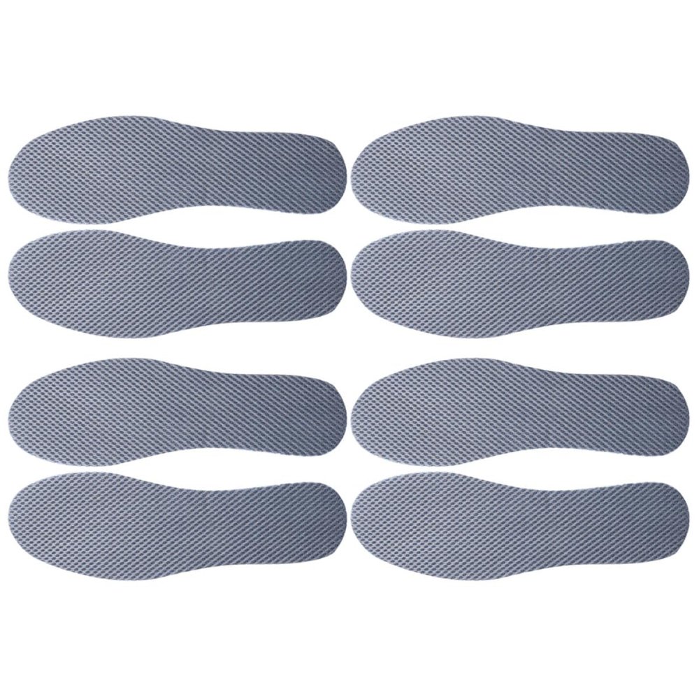 Men's Breathable Shock Absorbing Sports Insoles 4 Pairs Size 41 Gray