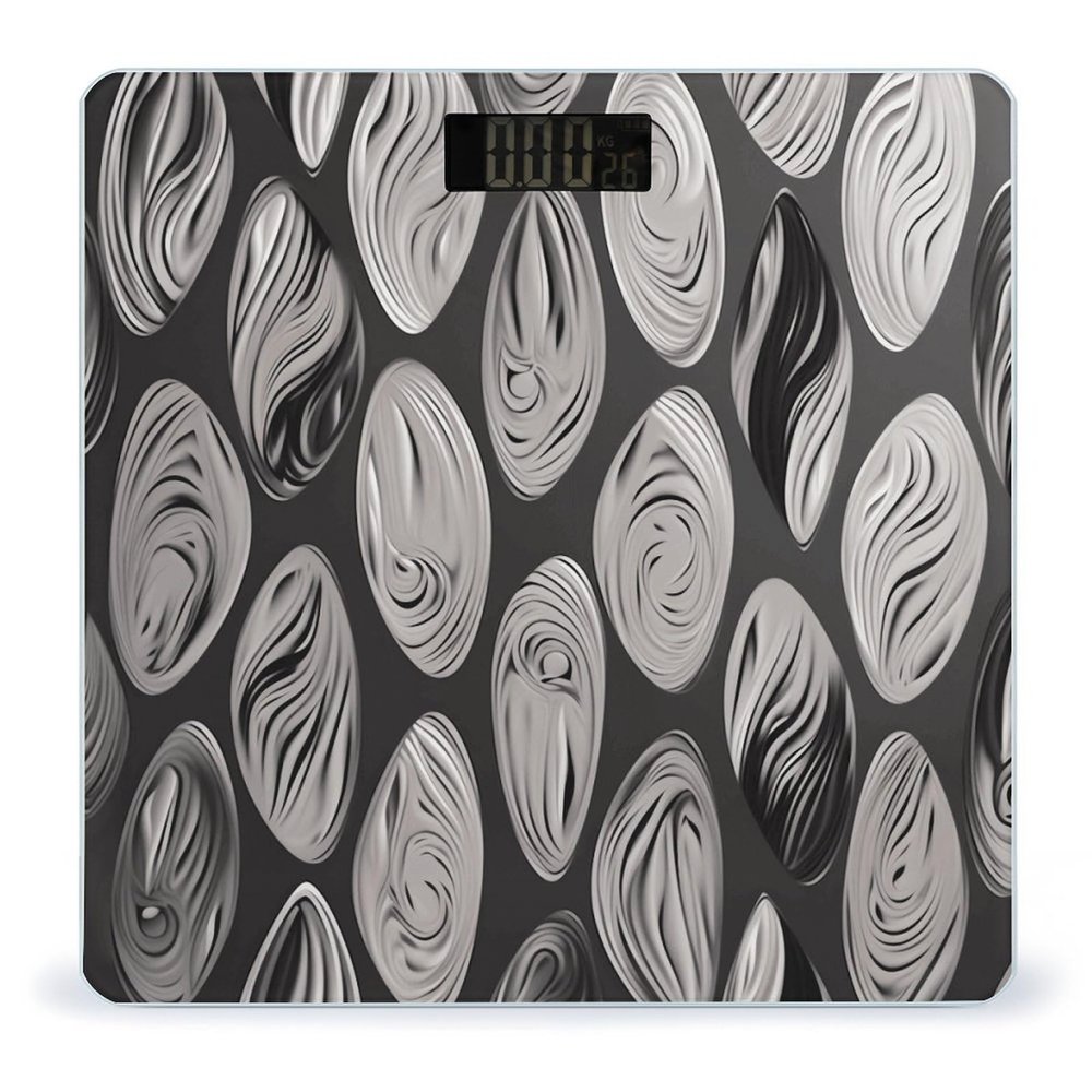 Abstract Black Silver Scale for Body Weight Digital Bathroom Scale Accurate Smart Weight Scales with Large Display Weighing Machine High Precision Scales