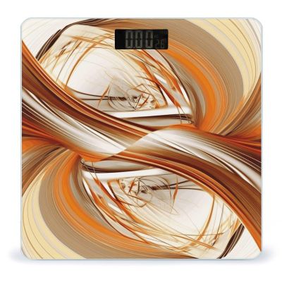 Abstract Orange White Lines Scale for Body Weight Digital Bathroom Scale Accurate Smart Weight Scales with Large Display Weighing Machine High Precision Scales